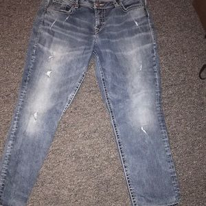 Like new Silver boyfriend cropped jeans